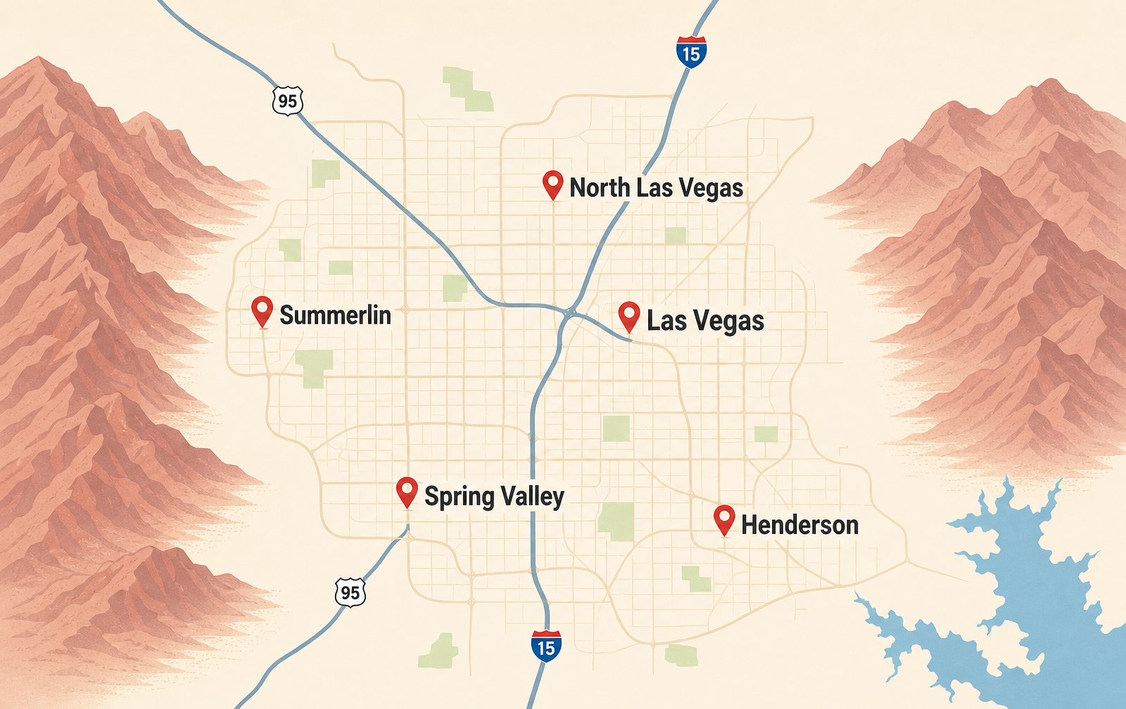 Map of the Las Vegas Valley Las Vegas Valley service area
